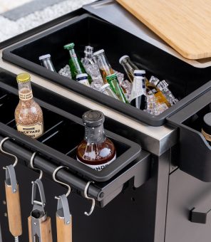 Mediterranean Comino Double Storing Cabinet With Ice Bucket & Side Boxes