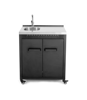 Mediterranean Comino Double Storing Cabinet With Stainless Steel Sink