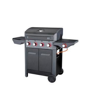 Fire 4 Burners Gas Grill With Side Burner & Cabinet